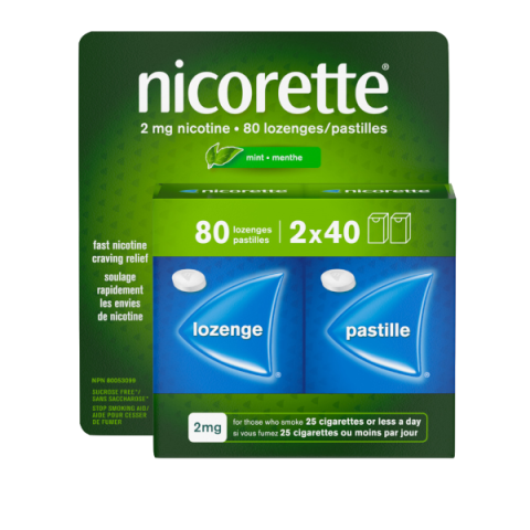 Pastille de nicotine NICORETTE®, Menthe, 2 mg, 80 unités
