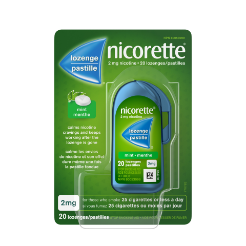 Pastille de nicotine NICORETTE®, Menthe, 2 mg, 20 unités